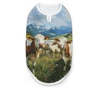 Country Animals Cows And Sheep Dog Shirt for Dogs & Cats Soft Breathable Pet Vest T Shirt Lightweight Dog Tank Top 2XL