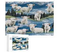 Country Animals Lambs And Sheep Funny Wooden Picture Puzzle Wood Jigsaw Creative Gift for Adults And Family Game