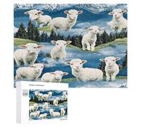 Country Animals Lambs And Sheep Funny Wooden Picture Puzzle Wood Jigsaw Creative Gift for Adults And Family Game