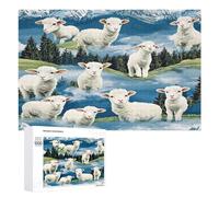 Country Animals Lambs And Sheep Funny Wooden Picture Puzzle Wood Jigsaw Creative Gift for Adults And Family Game