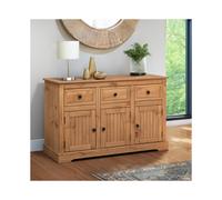 Country Antique 3 Door Sideboard Solid Wood Pine Wooden