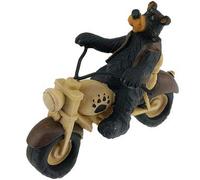 Country Axentz Bear Biker Riding Motorcycle Collectible Figure Statue, 5-inch