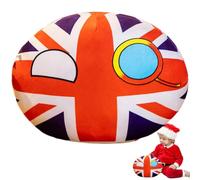 Country Ball Plush Toy - 15.75 Inch PP Cotton Stuffed National Flag Pillow | 15.75 Inch Soft Plush Country Ball Filled With PP Cotton, Available In UK, France, Germany, USA, Japan, Russia And EU Designs