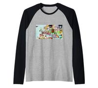 Country Balls Europe Map Raglan Baseball Tee
