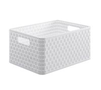 Country Basket In Polypropylene White Color 37x28x19cm
