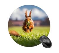 Country Brown Squirrel Mousepad Waterproof Gaming Mousepads with Non-Slip Rubber Base Round Computer Mousepad with Stitched Edges for Desk Pad 7.8 Inch