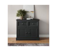 Country Carbon 2 Door Sideboard Dark Grey Solid Wood Pine Wooden Cupboard