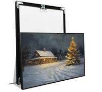 Country Christmas art winter holiday painting print xmas wall decor snowy night cottage nature wall poster