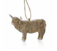 Country Christmas - Highland Cow Hanging Decoration - Chrsitmas Tree Ornament For Animal Lovers - Seasonal Xmas Gifting And Homeware For Festive Home Decor.