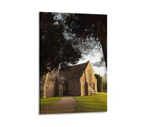 Country Church at Sunset Poster Print Photo Art Painting Canvas Home Decorative Bedroom Modern Decor 12x18inch(30x45cm)