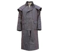 Country Classics Hazy Blue Stockmans Long/Full Length Weatherproof Wax Jacket - BROWN - 3XL