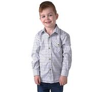 Country Classics Kids Long Sleeve Check Shirts - Tattersal-Blue - 5-6yrs