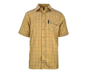 Country Classics Mens Short Sleeve Shirt - Casual Poly Cotton Work Shirts, Versatile Country Style Chequered Shirts - Balmoral Mustard - L