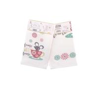 COUNTRY CLUB 100% Cotton Pack of 3 Home Sweet Home Daisy Design Velour Kitchen Tea Towels