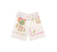 COUNTRY CLUB 100% Cotton Pack of 3 My Happy Place Spring Stripe Design Velour Kitchen Tea Towels