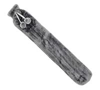 Country Club 72cm Extra Long Length Hot Water Bottles Slim Design for Thermotherapy Muscle Ache Tension Relief Backache Neck Strain Shoulder Pain Charcoal Grey Faux Fur Cover with Pom Poms