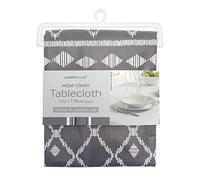 COUNTRY CLUB Berber Design Wipe Clean Tablecloth - Geometric pattern - Easy clean - 132cm x 178cm - Grey