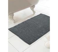 Country Club Chenille Loop Bath Mat Non Slip Absorbent Charcoal 46X76Cm