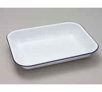 Country Club Classic White Enamel Bake Pan - 37cm, Rectangular, Oven & Freezer Safe, Recommended for Cakes, Christmas & Birthday Occasions