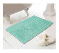 Country Club Cubo Design 100% Cotton Bath Mat 46X76Cm - Teal Teal Bath Mat