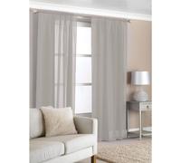 Country Club Curtain Panels Pack Of 2 Slot Top Voile 150X229Cm In Grey Grey One Size