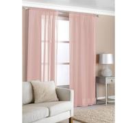 Country Club Curtain Panels Pack Of 2 Slot Top Voile 150X229Cm In Pink Pink One Size