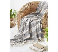 COUNTRY CLUB Diamond Throw Over Blanket Bed/Sofa Accessory Grey 120x150cm, Made from the Equivalent of 57 Plastic Bottles, 100% Polyester, 120 X 150 cm