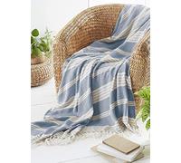 Diamond Throw Made From Recycled Plastic Bottles HomeSpace Direct Navy 120cm x 150cm