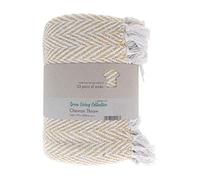 COUNTRY CLUB Eco Friendly Recycled Chevron Weave Blanket Throw Ochre 170x200cm