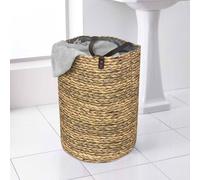Country Club Folding Laundry Bag With Leather Effect Handles - Beige Beige One Size