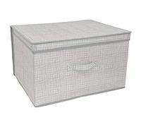 COUNTRY CLUB Home Foldable Jumbo Linen Look Large Storage Chest Box, Grey