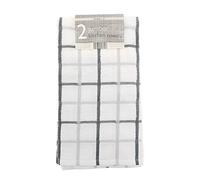 COUNTRY CLUB Jumbo Grey Set of 2 Tea Towels, cotton, Various, Standard
