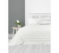 Country Club Leon Embossed Bedspread Double/king Size, Vintage White, 240 X 260Cm