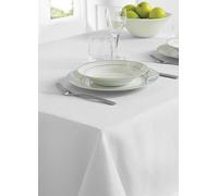 Country Club Linen Look White Wipe Clean Table Cloth White