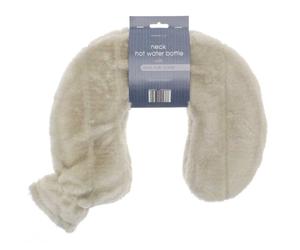 Country Club Luxury Faux Fur Neck Hot Water Bottle - Stone Stone