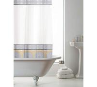 Country Club Mandala Geometry Design Peva Shower Curtain with Rings Hooks 180 x 180cm (Mandala Grey)