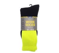 Country Club Men's Pack of 3 Everyday Cotton Work Socks - Bright Tops in Black | Size: 6-12 Country Club Black 6-12
