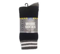 Country Club Men's Pack of 3 Everyday Cotton Work Socks in Black | Size: 6-11 Country Club Black 6-11