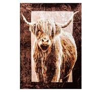 Country Club Mink Highland Cow Throw Multi