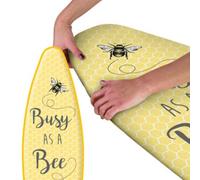 Country Club Multi - Fit Elasticated Ironing Board Cover - Busy Bee Design in Yellow Country Club Yellow