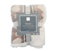 Country Club Nordic Design Flannel Blanket Throw - Grey/Natural in Natural | Size: 150 cm x 200 cm Country Club Natural 150 cm x 200 cm