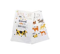COUNTRY CLUB Pack of 3 Dogs Design Tea Towels - 100% Cotton - Gift idea for a dog lover - Great value triple pack Multicolour