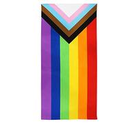 COUNTRY CLUB Progress Pride Flag LGBTQ+ Rainbow Large Microfibre Beach & Bath Towel Lightweight Sports Travel Gym Summer