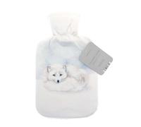 Country Club Sherpa Back Fleece 2L Hot Water Bottle (White Winter Fox)