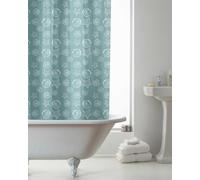 COUNTRY CLUB Shower Curtain Seashells Blue Water Resistant 100% PEVA 180x180cm