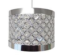 COUNTRY CLUB Sparkly Ceiling Pendant Light Shade Fitting Chandelier, Metal, Silver