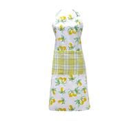 COUNTRY CLUB Traditional Light 100% Cotton Lemon Kitchen Apron with Pocket - Gift idea - Perfect use in the kitchen or whilst doing housework