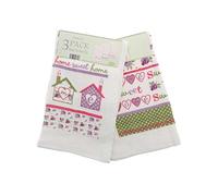 Country Club Velour Tea Towels, Home Sweet Home, Set of 3
