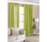 Country Club Voile Curtain Panels 150X91Cm - Olive Pack Of 2 In Green Green One Size