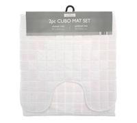 Country Club White - Cubo Shower & Pedestal Mat Set White Bath Mat